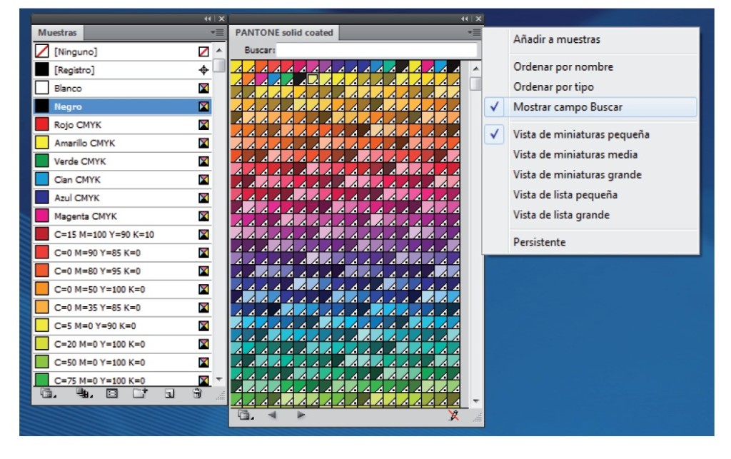 tabla de colores de Adobe