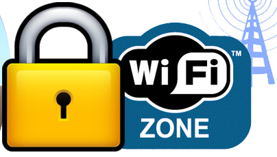 un candado y el logo de wifi
