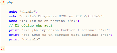 html en php